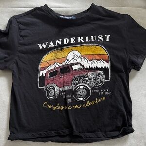 Wanderlust Black Adventure Crop Top